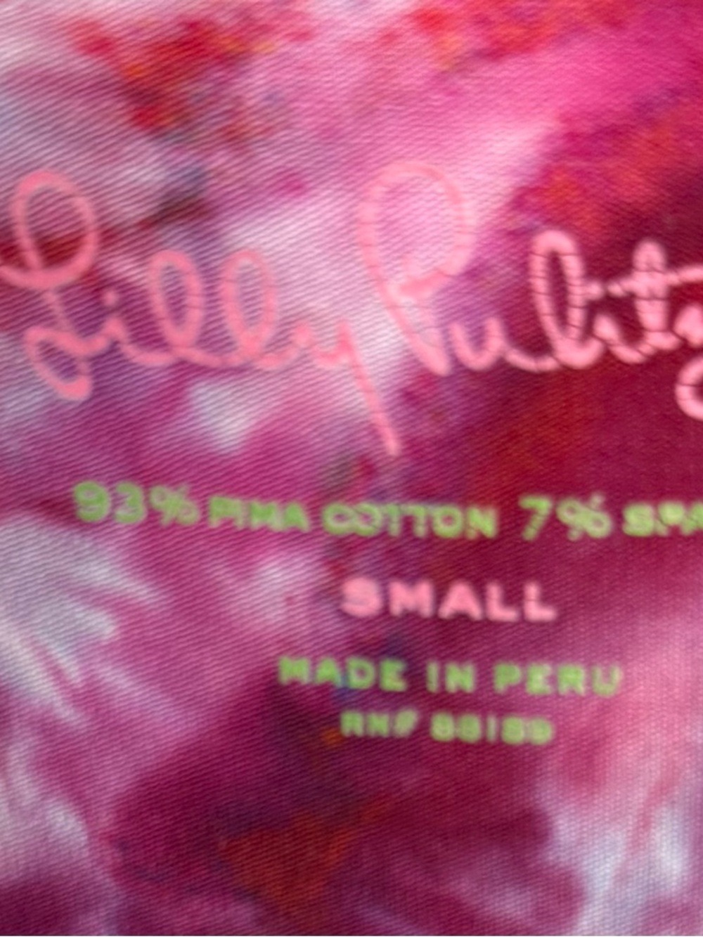 Lilly Pulitzer White Multicolor Tie-Dye Boatneck 3/4 Sleeve Tee - Picture 5 of 5
